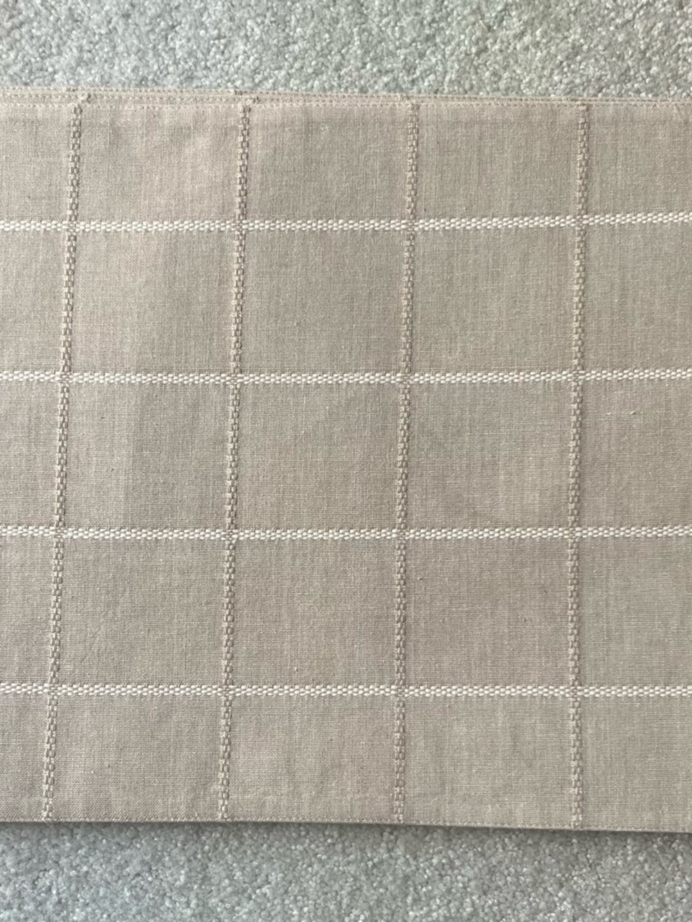 Neutral Beige Grid Table Runner - Picture 2 of 5
